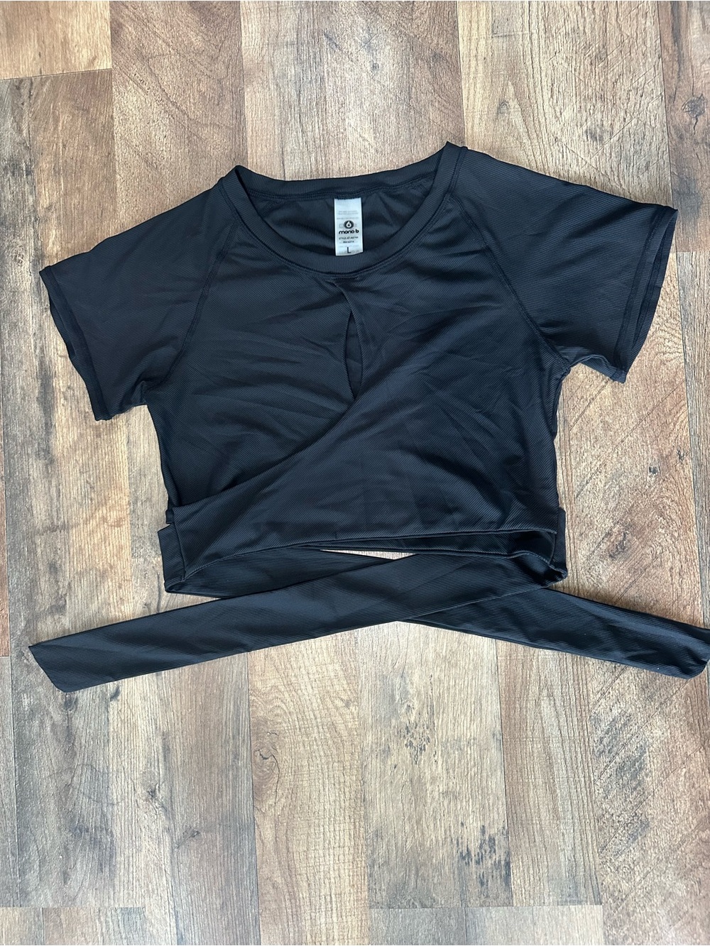 Mono B Black Women's Wrap Active Top